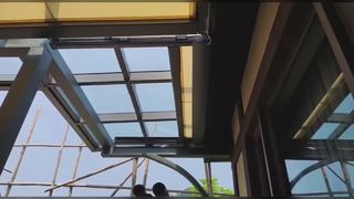 Toldo de techo retráctil para solárium