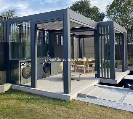 Waterproof Louver Blade Roof Awning Waterproof Aluminum Frame Pergola Awnings