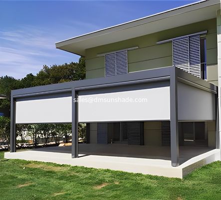 Motorized Adjustable Aluminum Tilting Sun Louvers, Outdoor Facade Sun Shading Panels, Custom Size