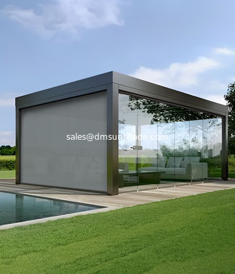 Motorized Adjustable Aluminum Tilting Sun Louvers, Outdoor Facade Sun Shading Panels, Custom Size