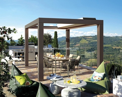 Nuevas tecnologías de pergola motorizada retráctil al aire libre