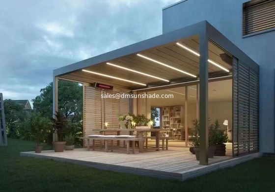 Terraza de jardín al aire libre Gazebo Popular persianas de aluminio motorizadas Pergola